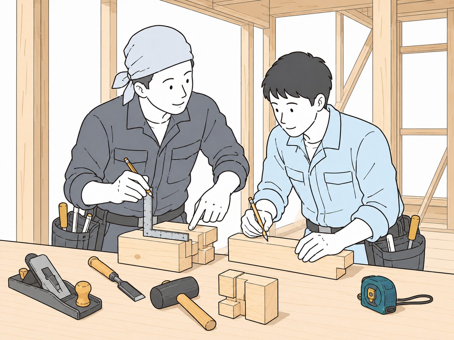 先輩との作業・教育