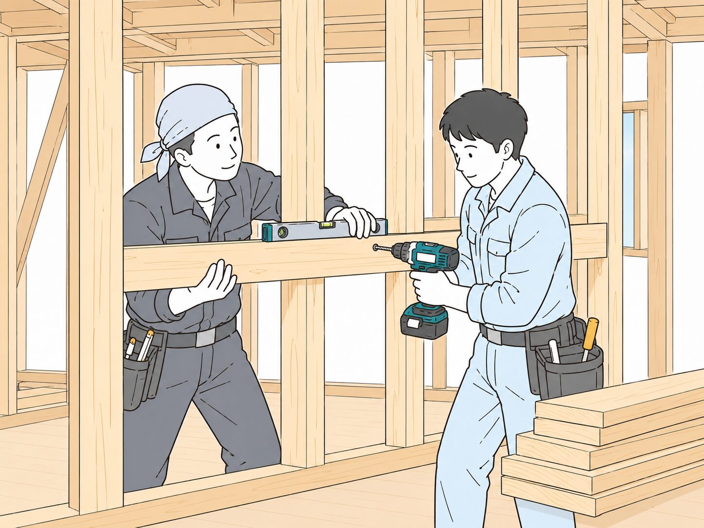 現場での作業風景