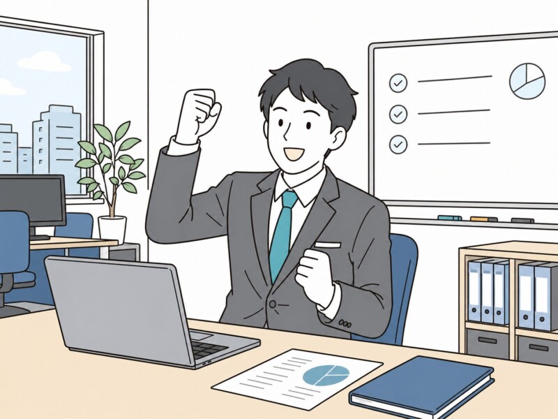 オフィスで働く不動産会社のスタッフ
